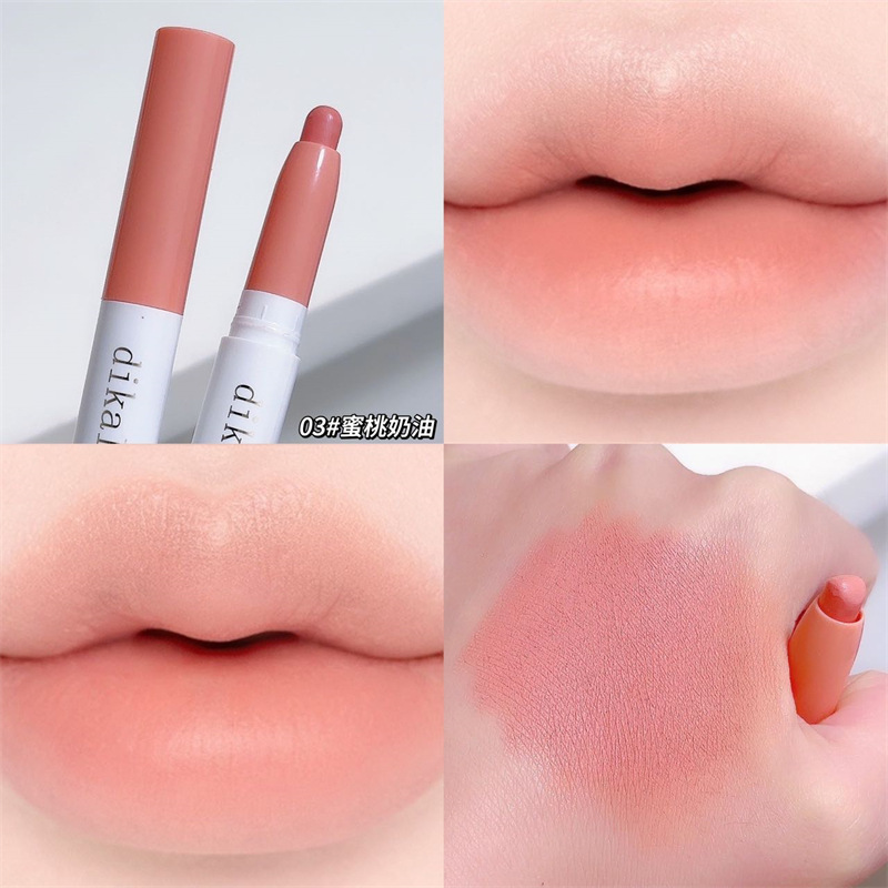 Dikalu Cross-Border Matte Lipstick Lip Liner Novice No Stain on Cup Full Lips Velvet Matte Lipstick Hook Line Lip Pencil