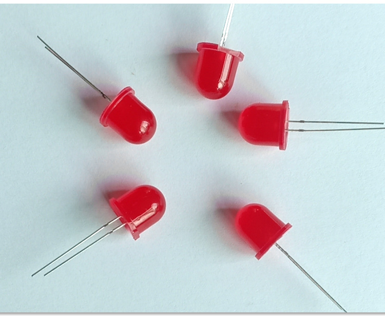 f8/10/12mm红发红led灯珠 直插式led发光二极管指示灯插件led灯珠