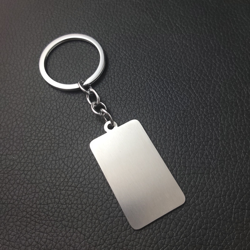 Stainless Steel Key Ring Metal Keychains Dog Tag Laser Key Chain Pendant Number Plate Logo Can Be Added