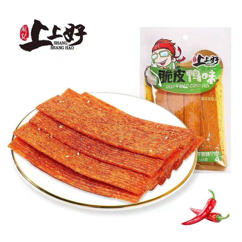 周记上上好 皮鸭味辣片怀旧儿时零食辣条办公室休闲零食/160g包