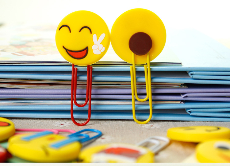 笑脸表情回形针书签创意可爱金属曲别针彩色回行针卡通韩版曲别针