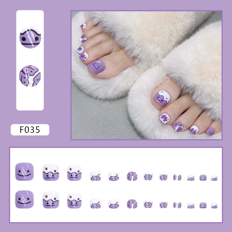 Fake Nails Wear Nail Removable Fake Foot Nail Toenail Patch Nail Stickers Nail Patch