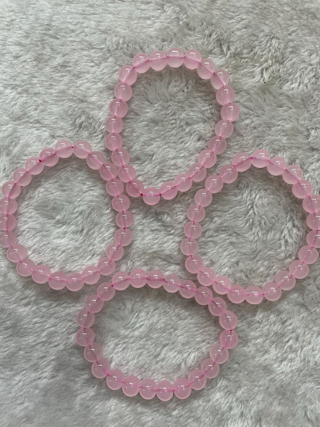 Natural Pink Crystal Bracelet Madagascar Pink Crystal Bracelet Fresh Simple Single Circle Jewelry Live Gift