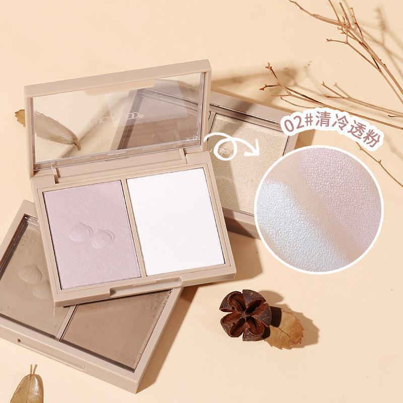 Makeup Wodwod Crystal Color Two-Tone Shading Powder Natural Three-Dimensional Nose Shadow Matte Highlight Blush Makeup Palette