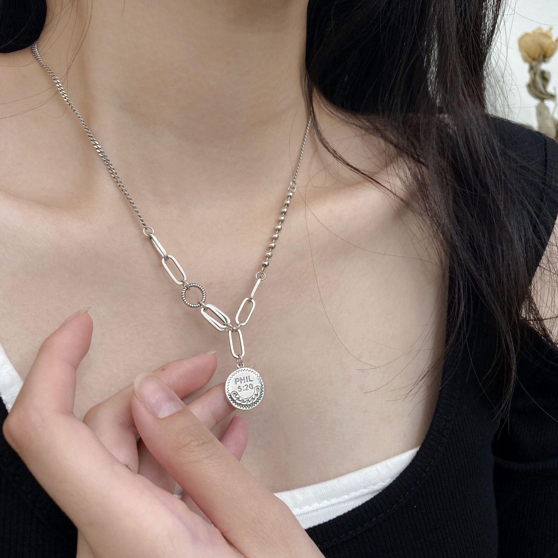 韩版夏季新款日韩925纯银小皇冠项链女时尚复古气质短款520锁骨链