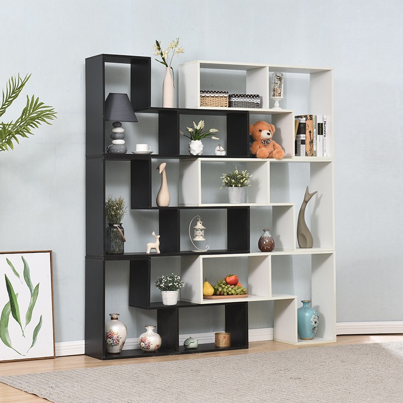 多层镂空格子储物置物架落地格子柜创意组合书柜客厅隔断书架转角