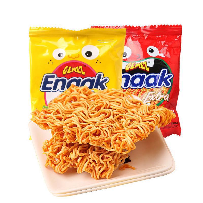 印尼enaak小鸡干脆面30g整箱网红干吃点心面休闲