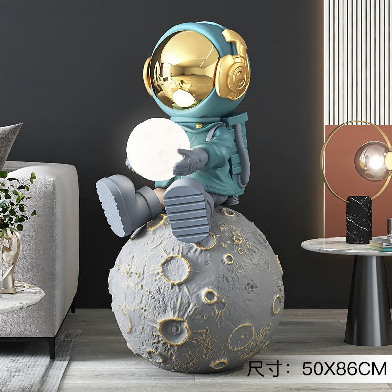 Creative Spaceman Living Room Large Floor Ornaments High-End Astronaut Decoration Sculpture Lamp Opening-up Housewarming Gifts