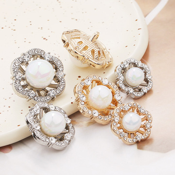 高档金属手缝扣女士精致外套服装纽扣珍珠扣子针织衫小香风大衣扣