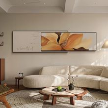 法式奶油风花卉原木风现代简约叠加大气客厅装饰画沙发背景墙挂画