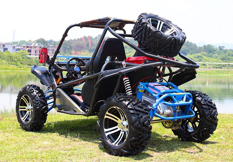 四轮越野钢管车成人全地形沙滩摩托车方向盘utv山地汽油卡丁车