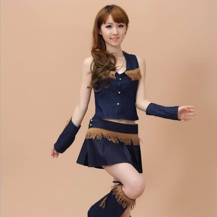 2021版性感西部牛仔服女舞蹈舞台服演出服夜店服装影楼写真摄影服