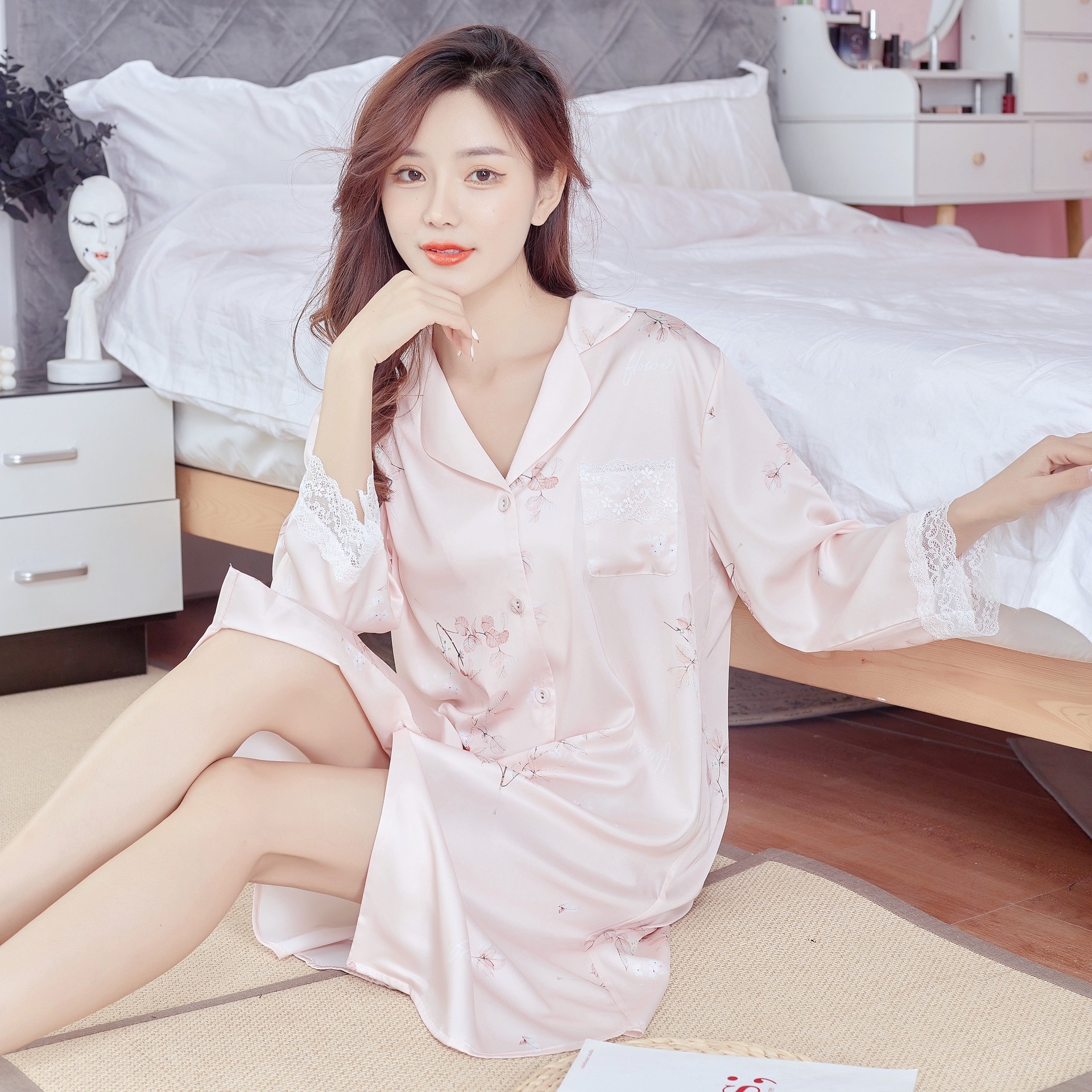 真丝睡衣短袖睡裙图片-海量高清真丝睡衣短袖睡裙图片大全 - 阿里巴巴