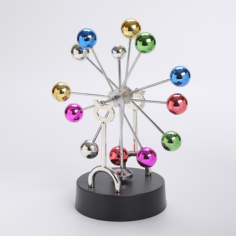 Wholesale Colorful Ball Ferris Wheel Perpetual Motion Instrument Valentine's Day Wiggler Celestial Model Home Decoration Magnetic Decoration Manufacturer