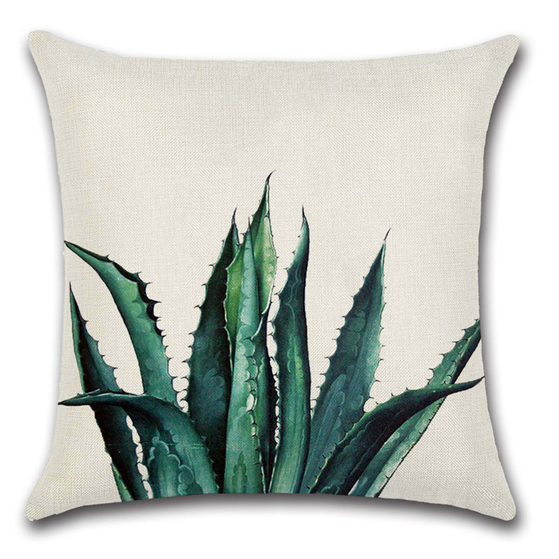 Amazon Tropical Plant Flower Decoration Pillow Cover Home Sofa Pillowcase Japanese Banana Leaf Cushion Car Cushion