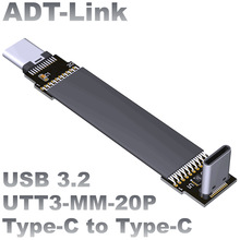 ADT-Link USB3.2扁平软排延长线 C公type-c轻薄短小ADT gen2x2