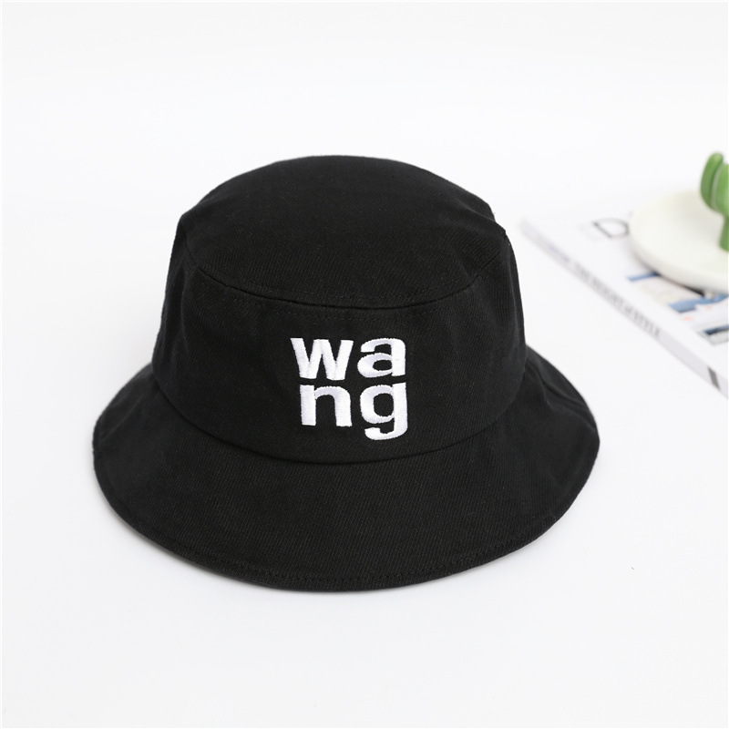 Net Red Black Bucket Hat Women's Summer Korean Style All-Match Japanese Sun Protection Sun Shade Sun Hat Men's Bucket Hat Plain Fashion