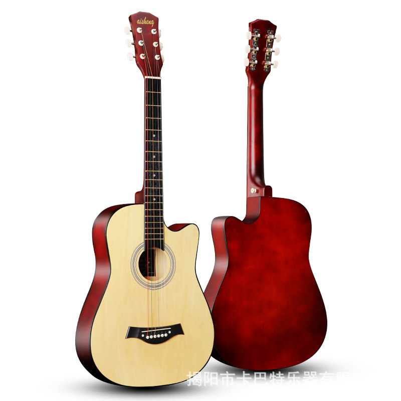 Guitar Wholesale 38-Inch Large Number of Spot Goods 41-Inch Wholesale Folk Acoustic Wooden Guitar Beginner Practice Piano Popular Jita Ji