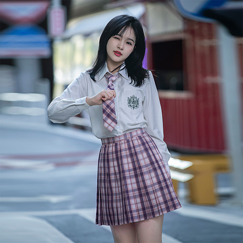原创jk套装全套春秋季学院风奶白色衬衫学生校服jk制服正版百褶裙