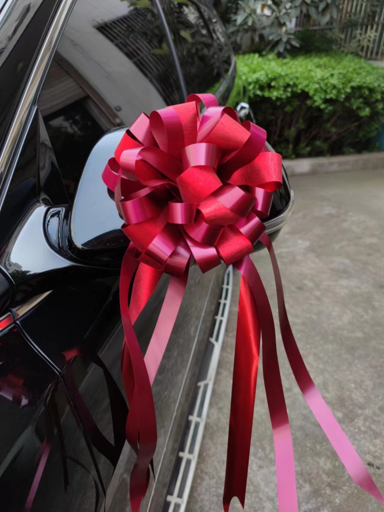 Tianhong Brushed Latte Art Wedding Car Vice Carven Design Decoration Big Red Flower Ball Car Opening Bow Wedding Ribbon Layout