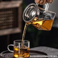 功夫茶具大小号公杯耐热温高硼硅玻璃加厚公道杯带茶漏过滤分茶器