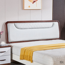 单独木板床头全实木日式单个板单买榻榻米布中式板式床靠背落地式