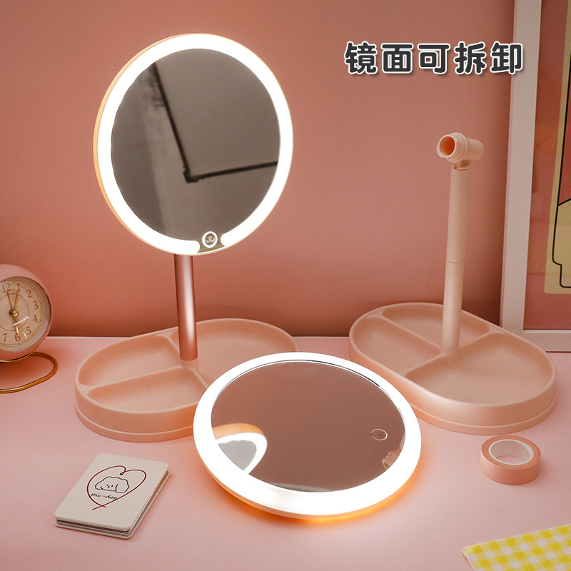 Manufacturer Led Touch Desktop Cosmetic Mirror Smart Desktop Led with Light Fill Light Multi-Functional Desktop Dressing Mirror