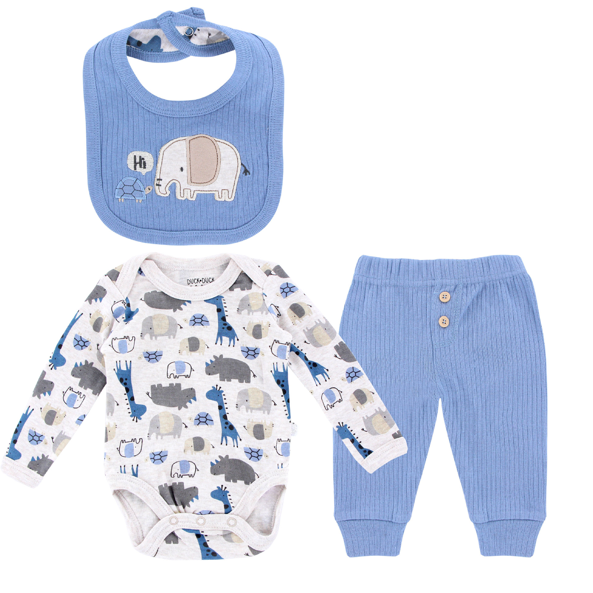 Foreign Trade Children's Wear Newborn Suits Baby Romper Baby Spring Three-Piece Set Baby Long Sleeve T-shirt Cross-Border Supply