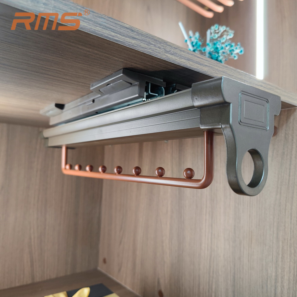 衣柜伸缩挂衣架衣橱衣杆横杆子衣器衣通五金配件顶装8珠架子