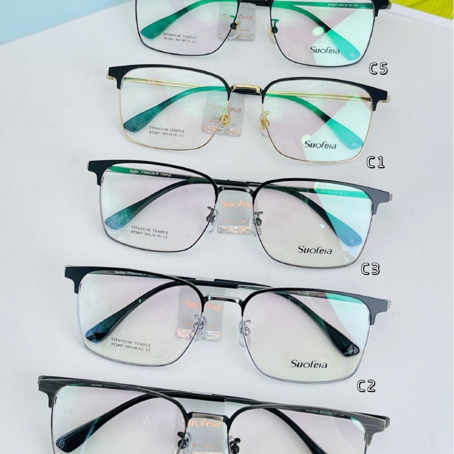 suofeia索菲雅眉毛钛架黑色金色银色眼镜鼻托烟斗状frames eyegla