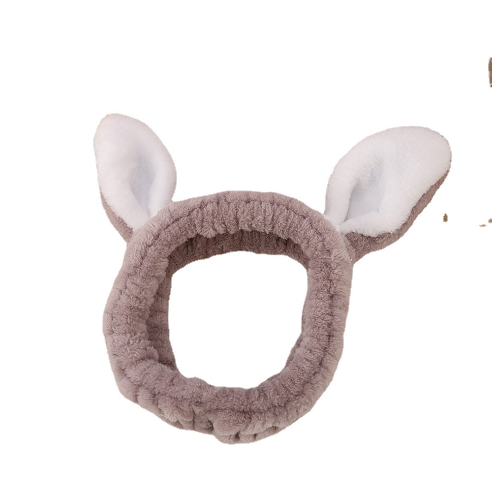 Autumn and Winter New Three-Dimensional Rabbit Ears Plush Hair Band Sports Face Wash Headband Cartoon Cute Children's Hair Accessories Wholesale