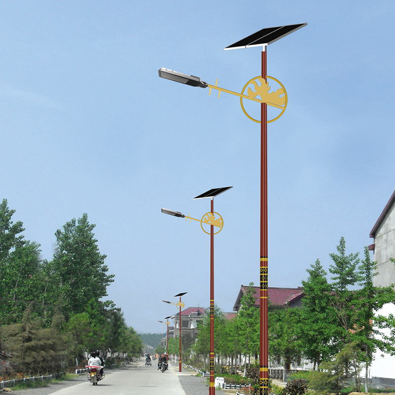 新农村景区广场景观照明灯5米7m太阳能路灯特色led民族路灯批发