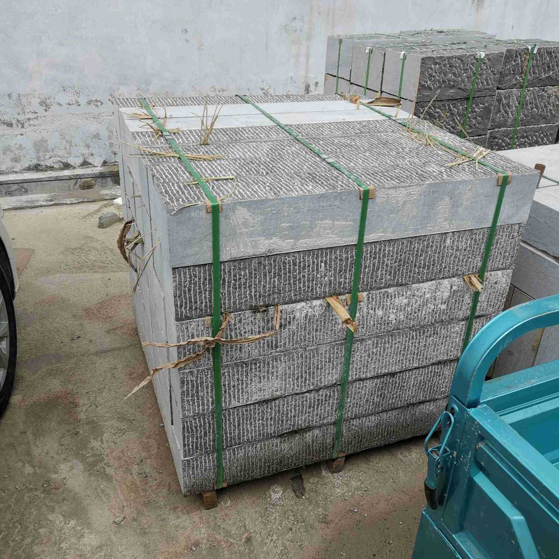 天然青石青白石台阶条石机切面剁斧面荔枝面火烧面防古一寸三斩