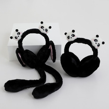 立体熊猫儿童耳罩(气囊款可选)户外骑行卡通保暖毛绒耳暖学生耳套