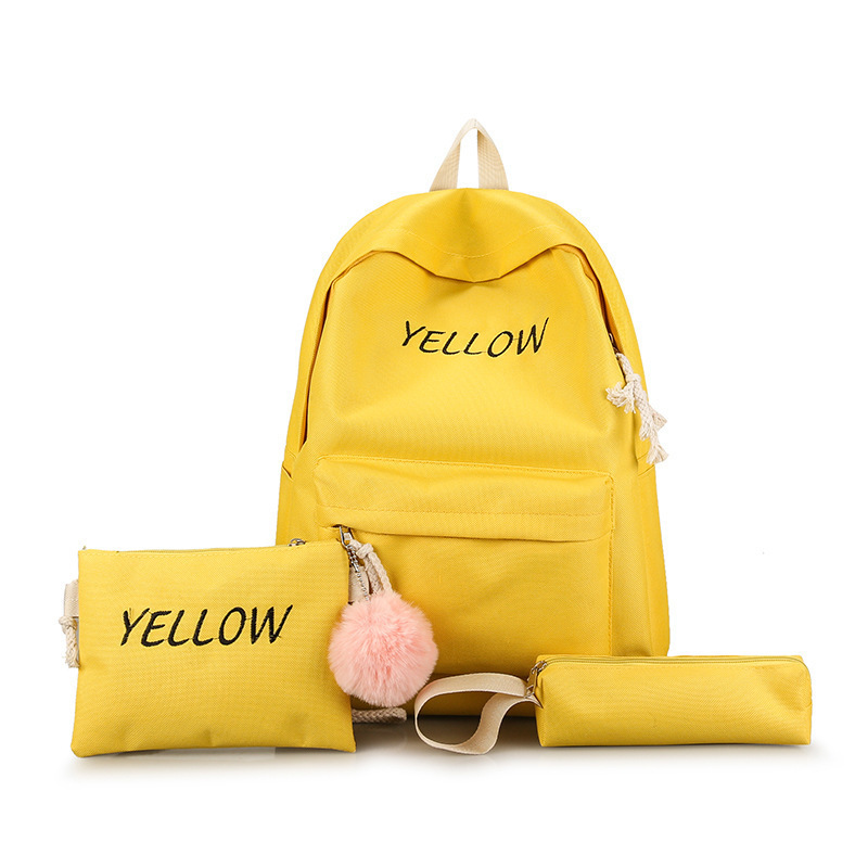 Three-Piece Backpack New Korean Style Backpack Fashion Elementary and Middle School Student Schoolbags Large Capacity Men's and Women's Travel Bag