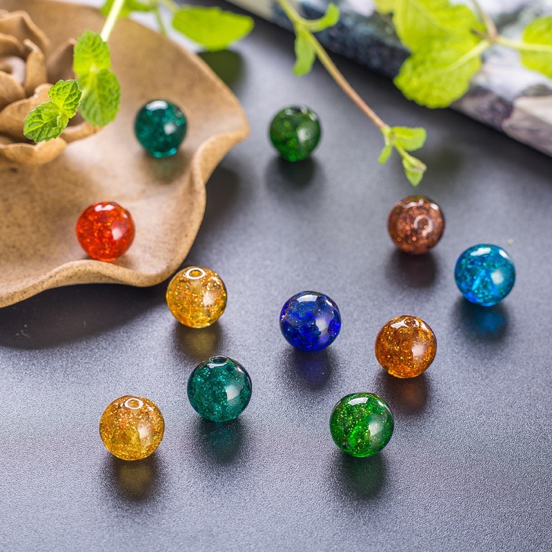 金星琉璃珠日式散珠捷克水晶珠子手工古风手链发簪配件琉璃珠批发