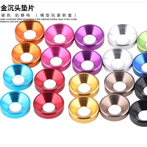 M4铝合金垫圈凹孔垫片沉孔垫片模型垫片沉头螺丝M4铝垫片