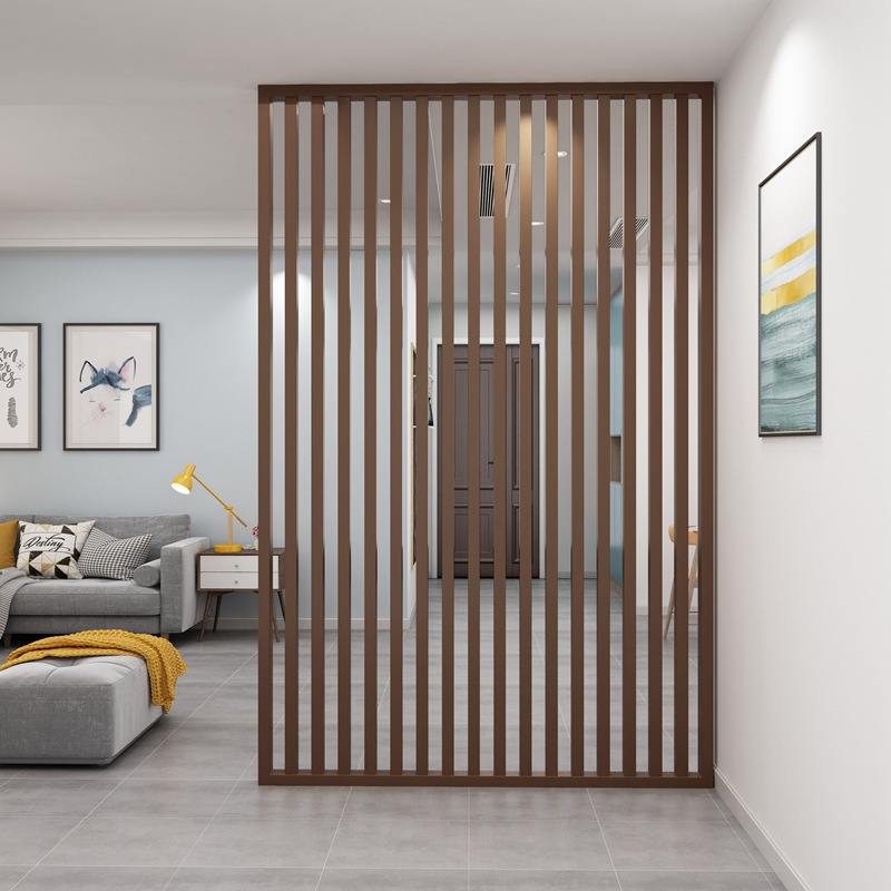 禅意隔断空间酒店客厅玄关新中式简约木格栅装饰背景墙屏风隔断墙