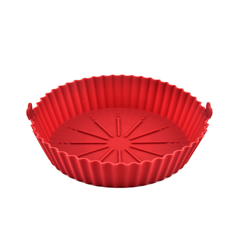 Cross-Border Air Fryer Silicone Baking Tray Thickened Air Fryer Silica Gel Pad round Kitchen Baking Tray Mat