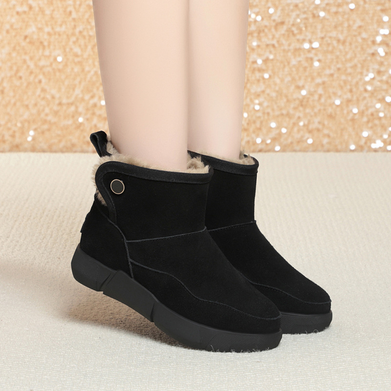 2023新款雪地靴女冬加绒加厚短靴羊毛毛一体保暖棉鞋女士冬鞋