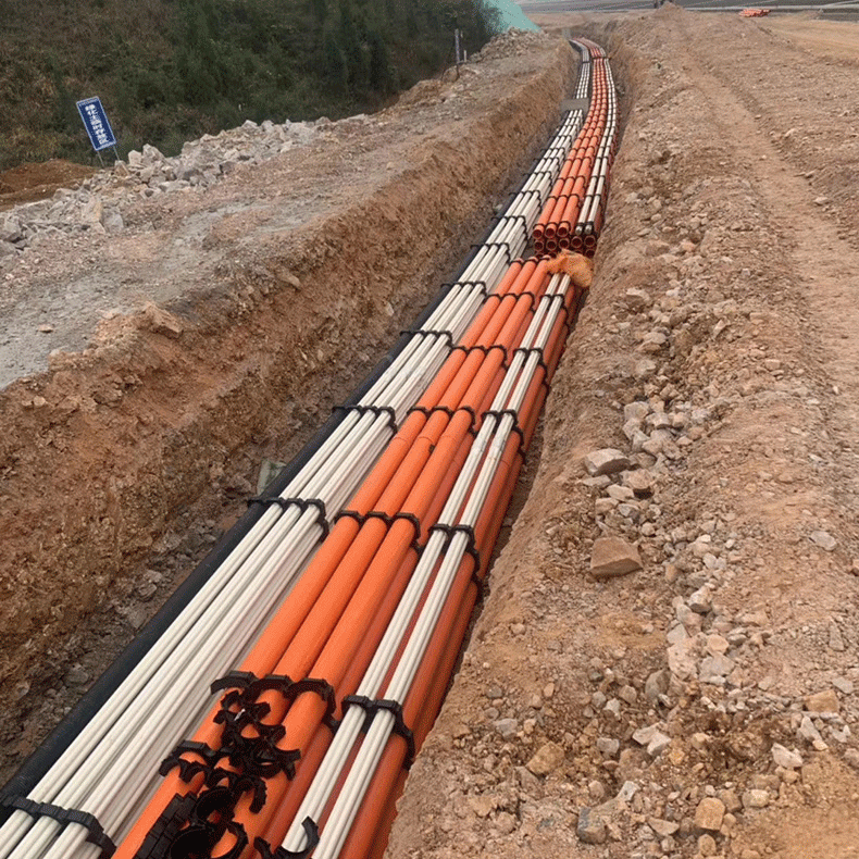 埋地式穿电线电缆通信保护管湖南长沙厂家批发橘红色c-pvc电力管