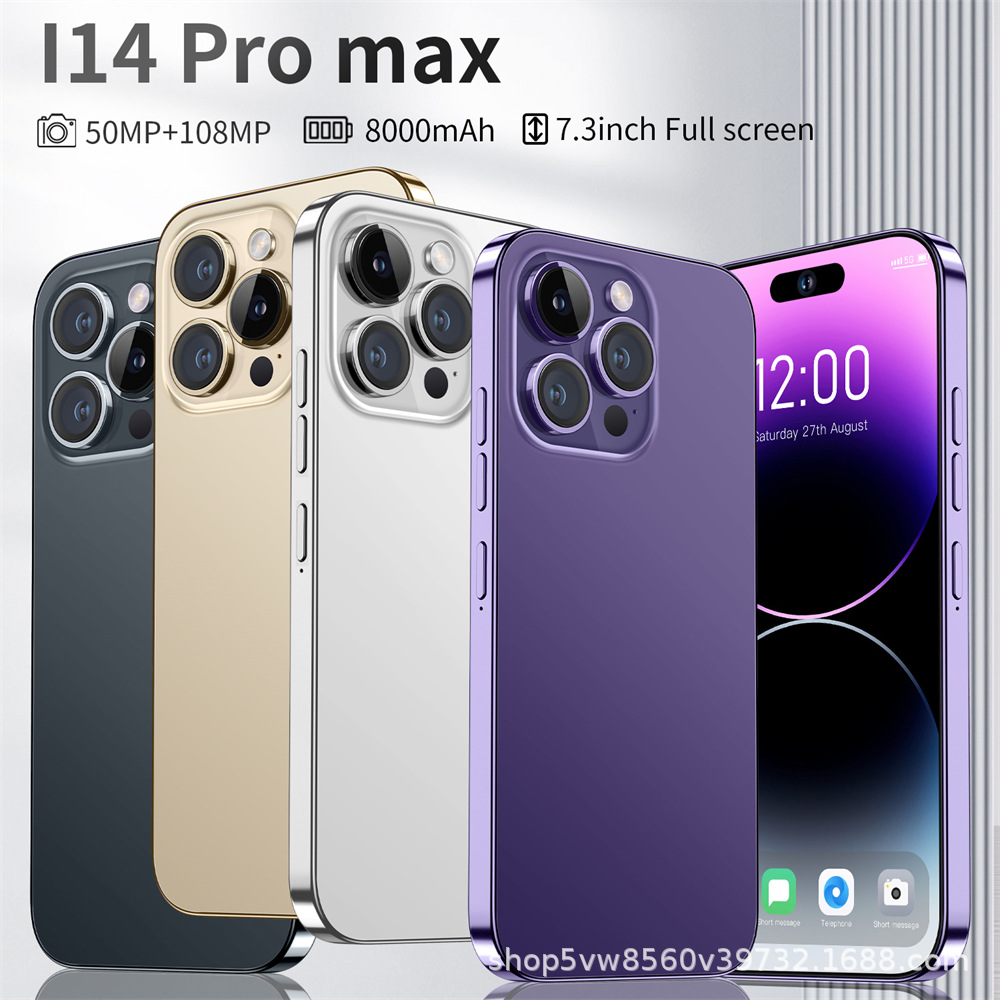 新款跨境手机i14ProMax7.3寸高清大屏16+1TB安卓智能跨境手机批发