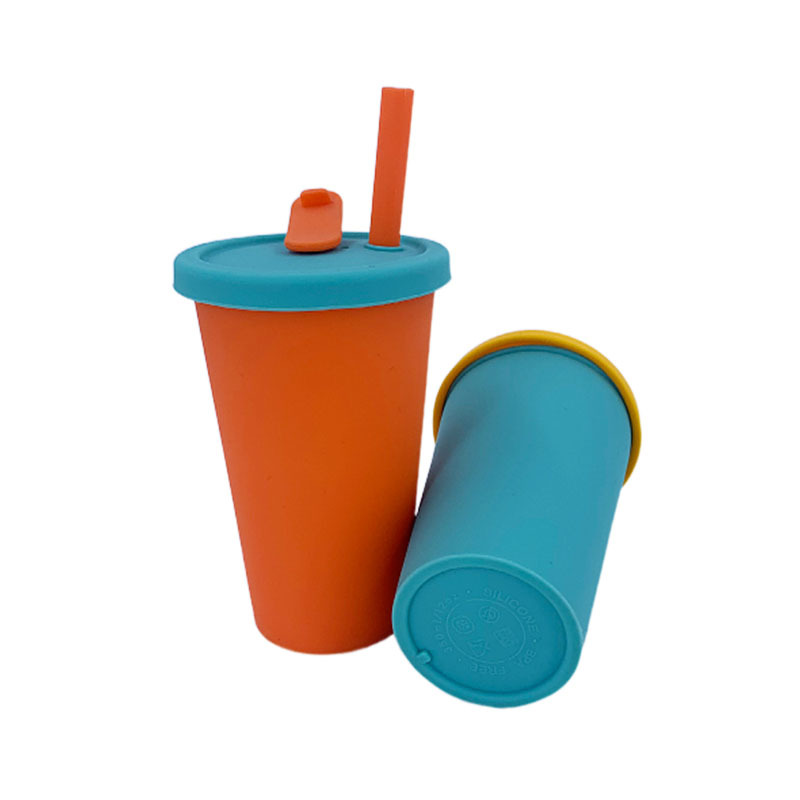 Factory Customized Platinum Grade Silicone New Straw Portable High Temperature Resistant Portable Internet Celebrity Children's Water Cup