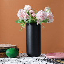 不锈钢花瓶摆件干花艺家用客厅插花器黑色餐桌现代家居软装饰品