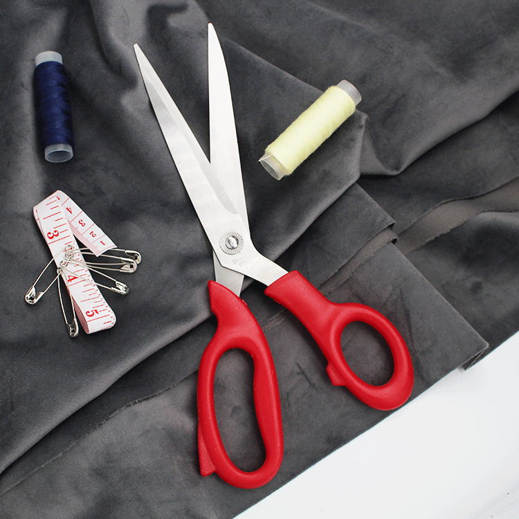 Factory Direct Multi-Functional Stainless Steel Dressmaker's Shears Clothing Scissors Red Handle