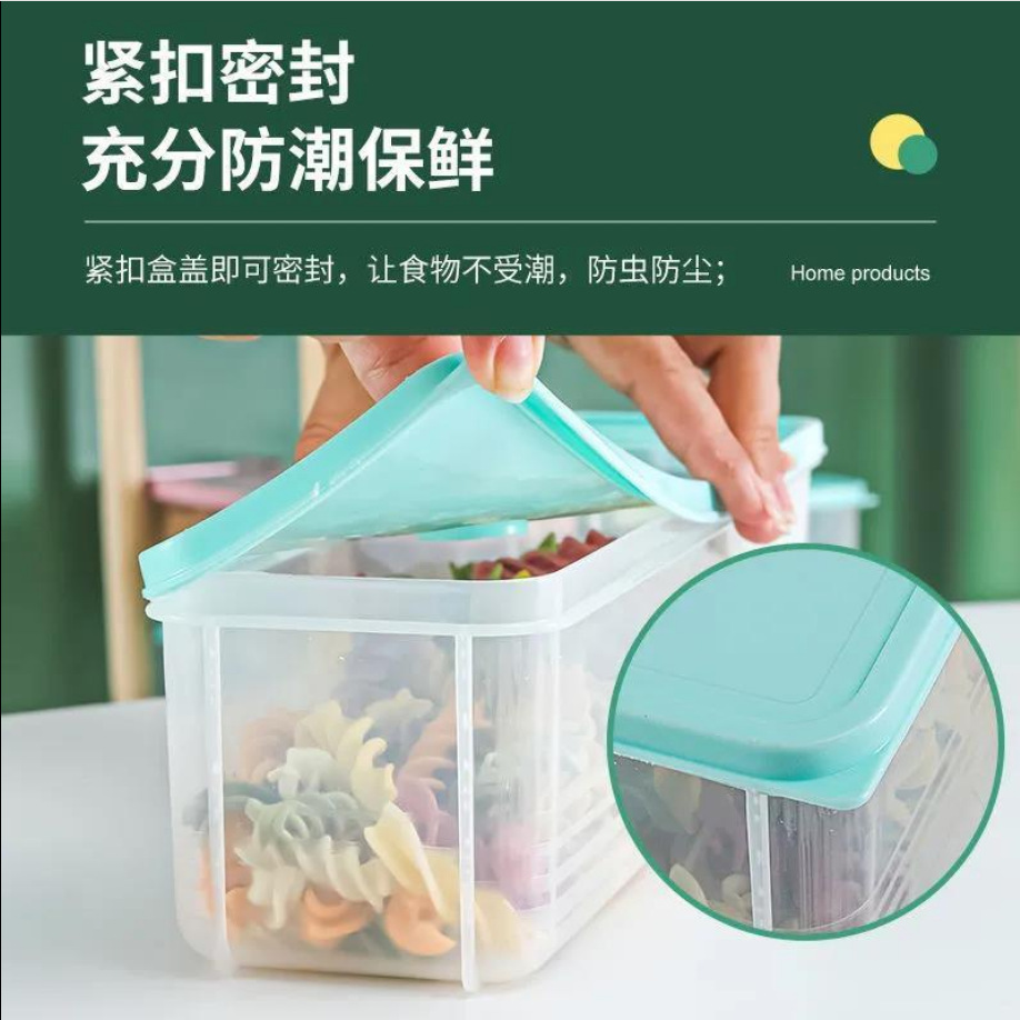 Rectangular Noodles Storage Box Kitchen Refrigerator Food Preservation Box Plastic with Lid Cereals Noodles Sealed Box