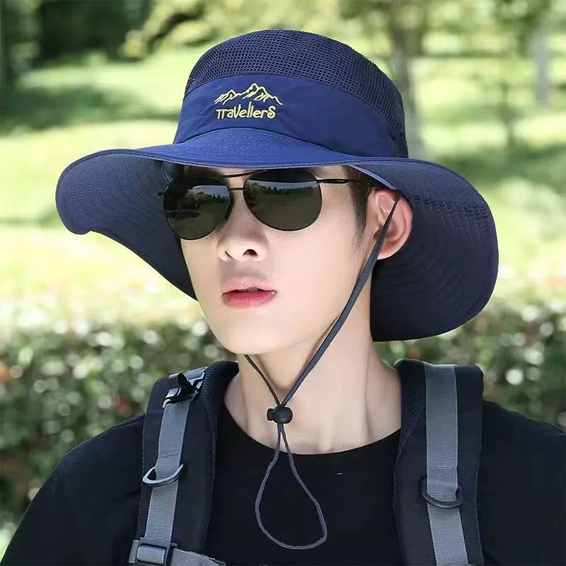 2024 hat men‘s summer sunshade fishing hat outdoor mountaineering sun hat big brim summer sun hat wholesale