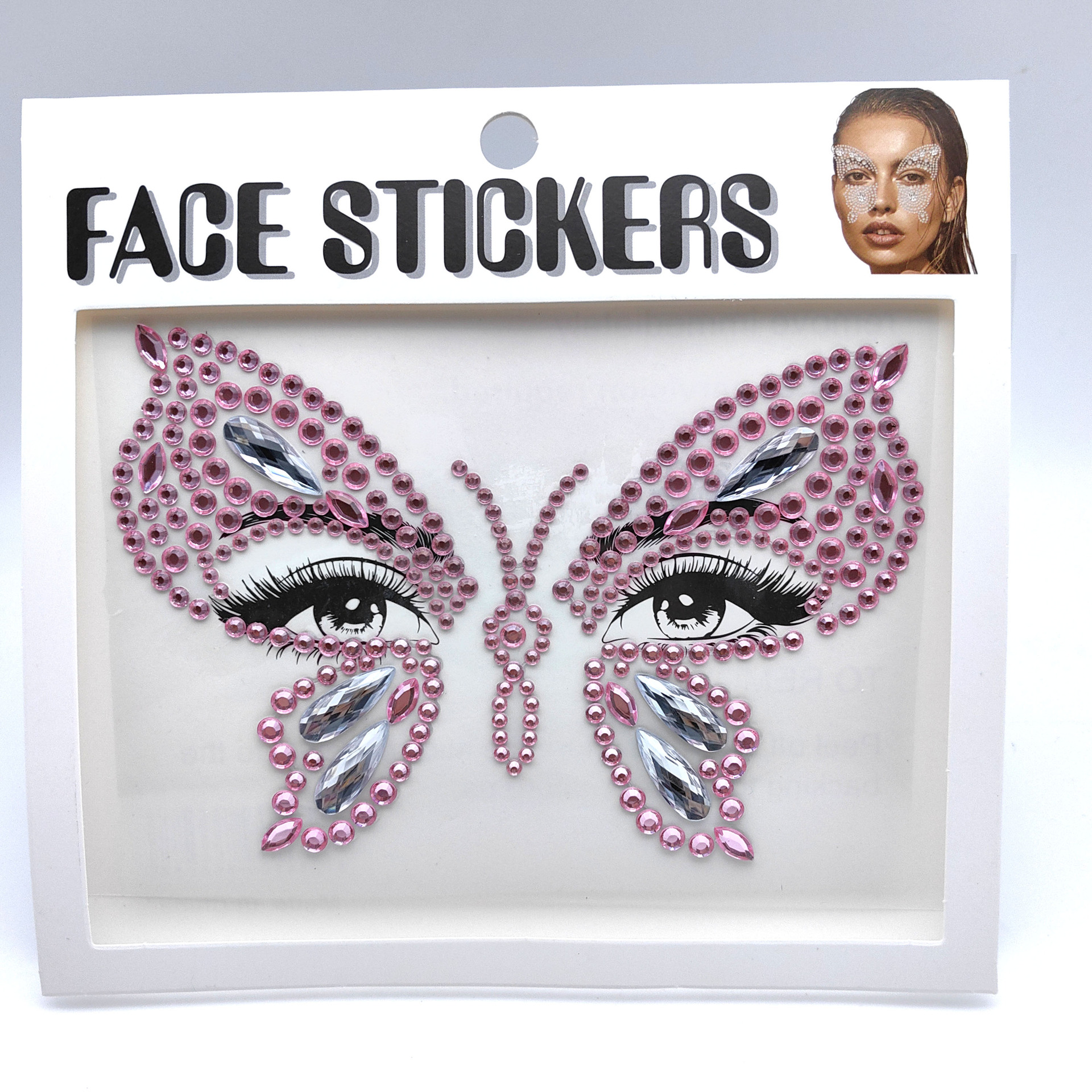 New Face Pasters Eye Face Diamond Masquerade Halloween Decoration Stick-on Crystals Decorative Personality Stage Makeup Stickers Butterfly