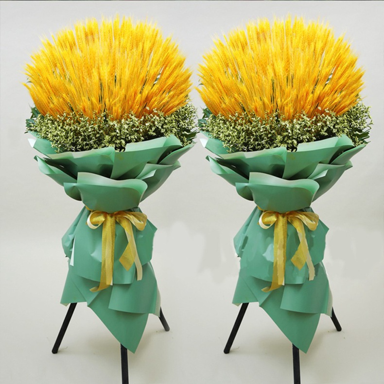 大麦开业花篮批发店面开张公司庆典装饰金黄色干花麦穗花篮包邮