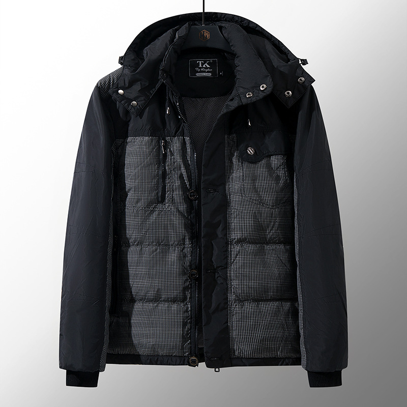 反季处理羽绒服男士冬季加厚外贸跨境尾货100%白鸭毛羽绒外套清仓